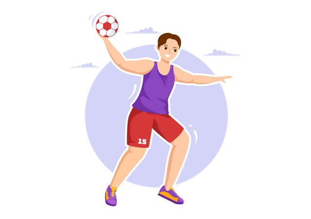 Homem jogando handebol  Ilustração