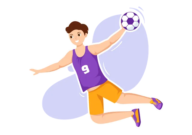 Homem jogando handebol  Ilustração