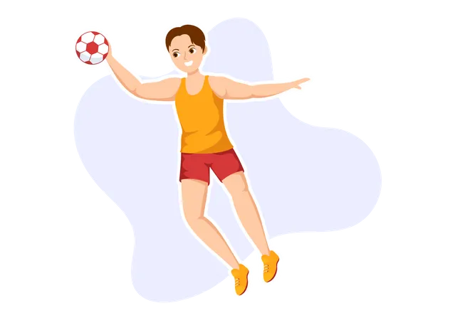 Homem jogando handebol  Ilustração