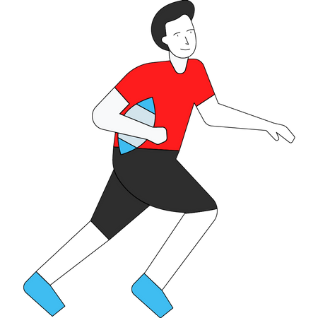 Homem jogando rugby  Ilustração