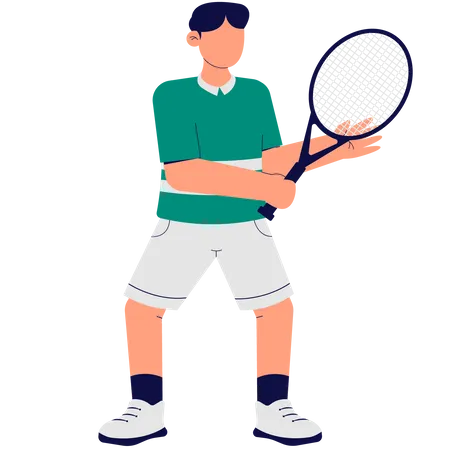 Homem jogando tênis  Ilustração
