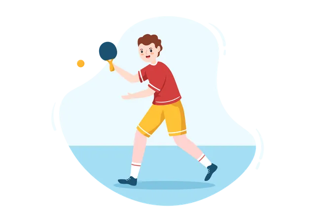 Pessoas Praticando Esportes De Tenis De Mesa Com Raquete E Bola De Pingue Pongue Em Desenhos Planos Desenhados A Mao Ilustracao De Modelos Ilustração