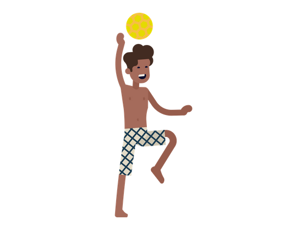 Homem jogando vôlei de praia  Ilustração