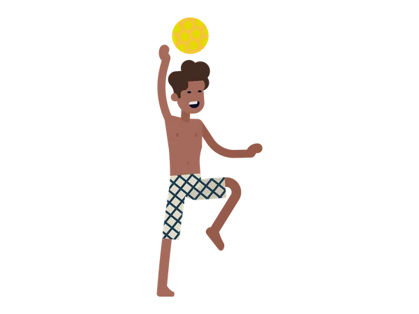 Homem jogando vôlei de praia  Ilustração