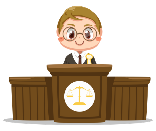 Homem juiz de direito em túnica preta  Illustration