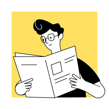 Homem lendo jornal  Ilustração