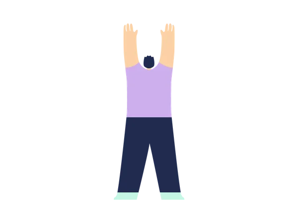 Homem levantando as duas mãos  Ilustração