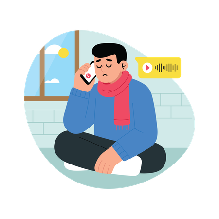 Homem ligando para seu funcionário  Ilustração