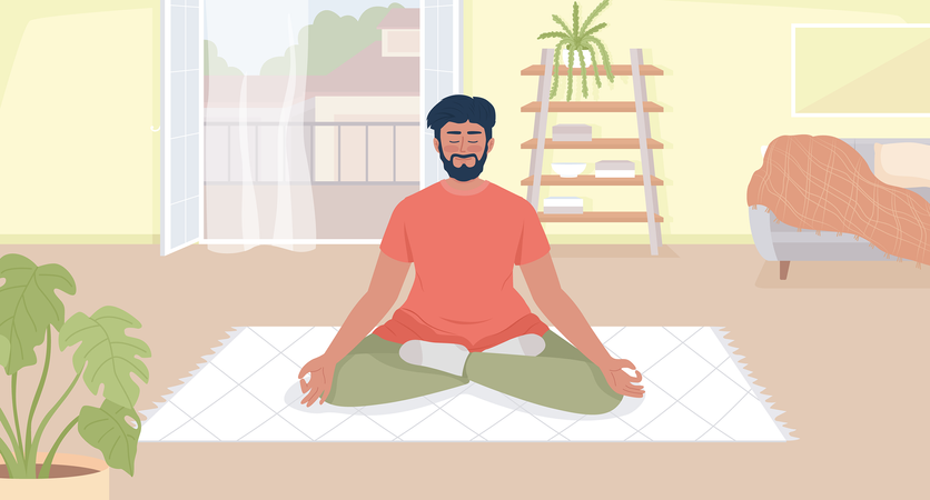 Homem meditando  Ilustração