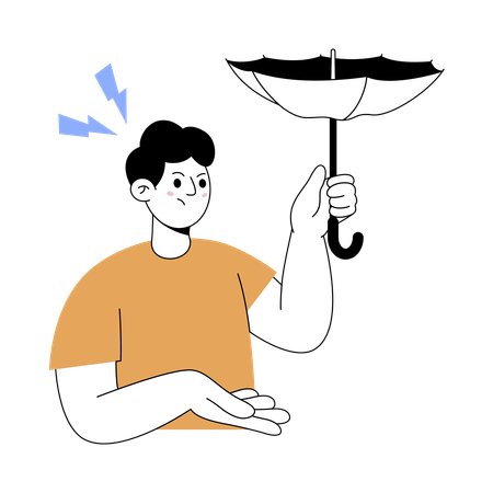 Homem mostrando estado de erro  Ilustração