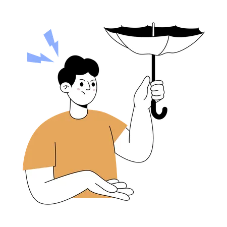 Homem mostrando estado de erro  Ilustração