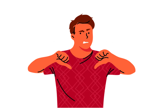 Homem mostrando gesto de antipatia  Ilustração