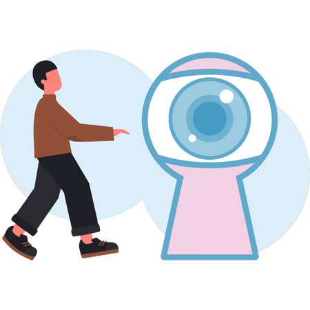 Homem mostrando testemunha ocular  Ilustração