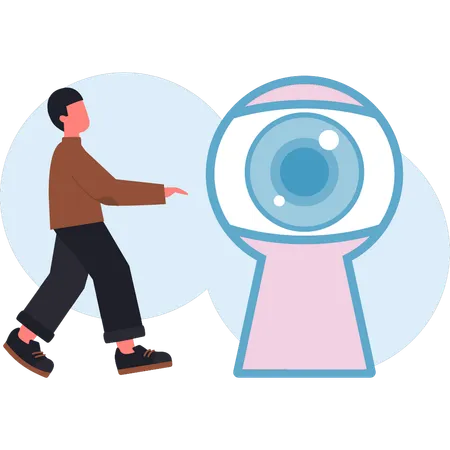 Homem mostrando testemunha ocular  Ilustração