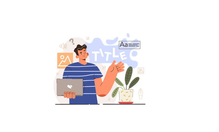 Homem mostrando título vago  Illustration