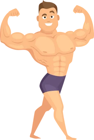 Homem musculoso com corpo forte  Ilustração