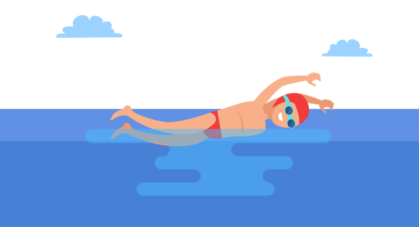 Homem nadando  Ilustração