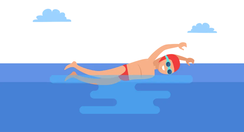 Homem nadando  Ilustração
