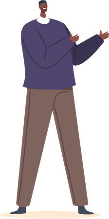 Homem negro mostrando algo certo  Ilustração