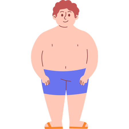 Homem obeso em pé  Ilustração