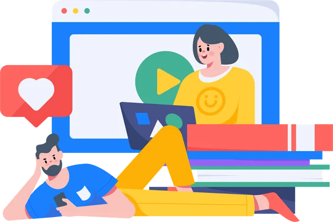 Homem tendo ideia de educação  Ilustração