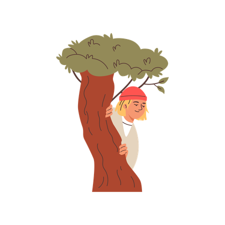O homem olha para fora  Ilustração
