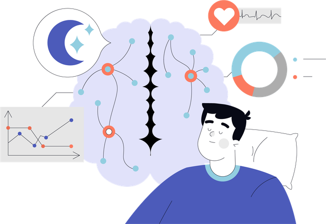 Homem passando por cirurgia de neuroplasticidade  Ilustração