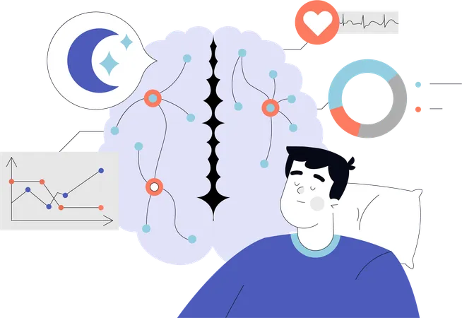 Homem passando por cirurgia de neuroplasticidade  Ilustração