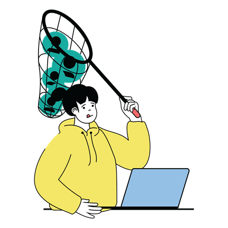 Homem pegando usuário  Ilustração