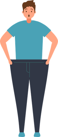 Homem perdendo peso  Ilustração