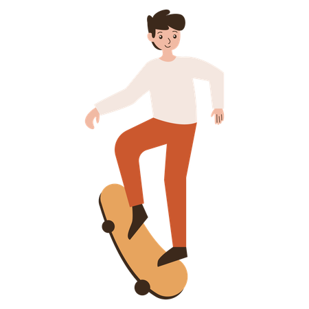 Homem andando de skate  Ilustração