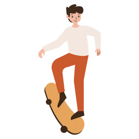 Homem andando de skate  Ilustração