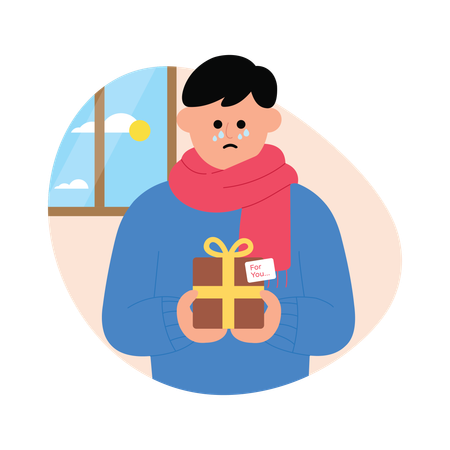 Presente do Homem lembrando  Ilustração