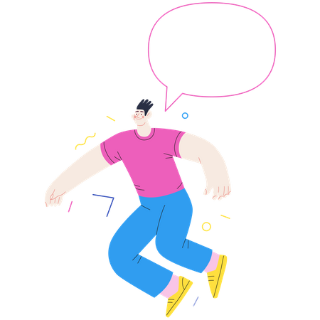 Homem pulando no ar  Ilustração