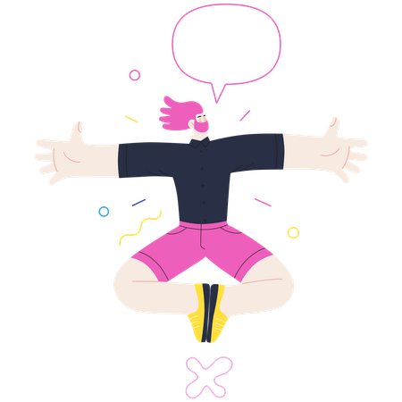 Homem pulando no ar  Ilustração