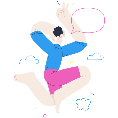 Homem pulando no ar  Ilustração