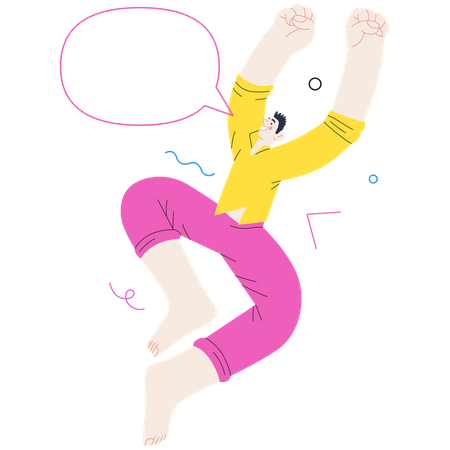 Homem pulando no ar  Ilustração