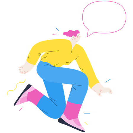 Homem pulando no ar  Ilustração