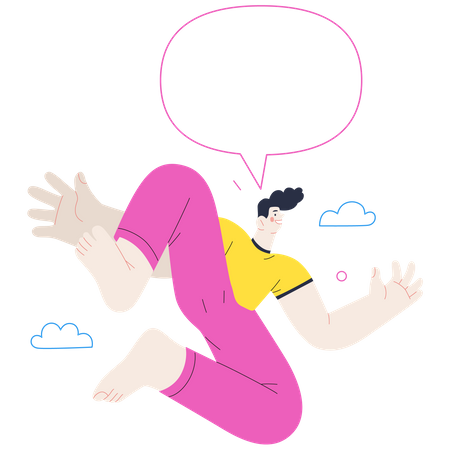 Homem pulando no ar  Ilustração