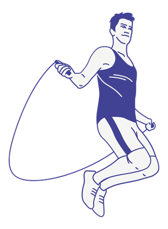 Homem pulando corda  Ilustração
