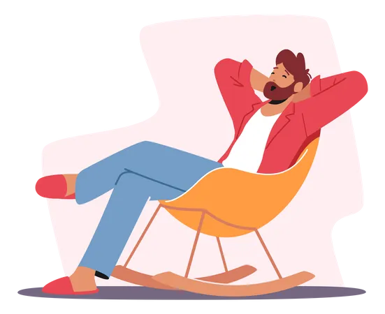 Homem relaxando no fim de semana  Ilustração