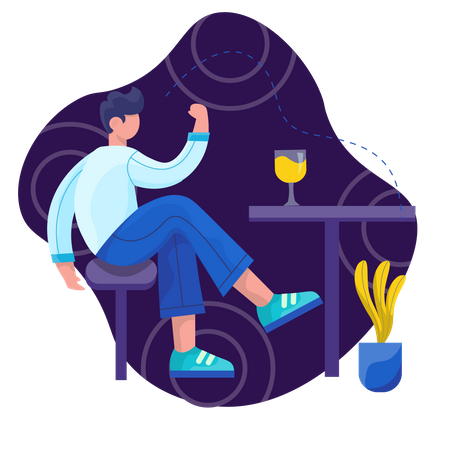 Homem relaxando no tempo livre  Ilustração