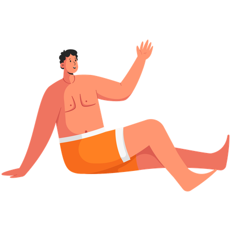 Homem relaxando no verão  Ilustração