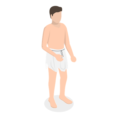 Antigo homem romano vestindo roupas de sua época  Ilustração