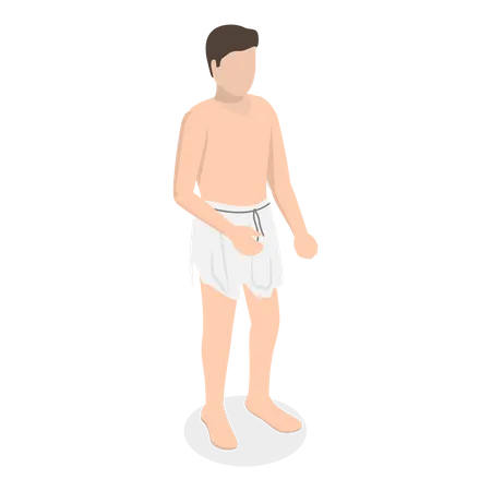 Antigo homem romano vestindo roupas de sua época  Ilustração