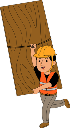 Homem segurando uma peça de tijolo  Illustration