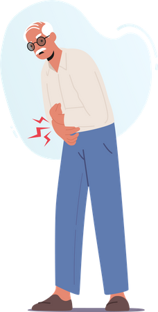 Homem sênior com problema de saúde  Illustration