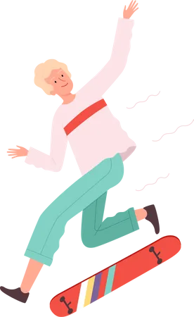 Homem andando de skate  Ilustração