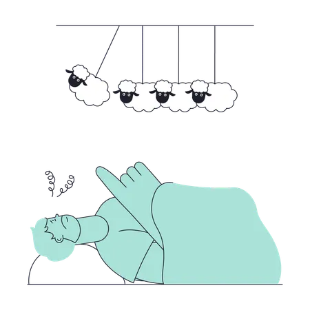 Homem sofre com noites sem dormir  Ilustração