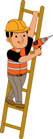 Homem subindo na escada  Illustration